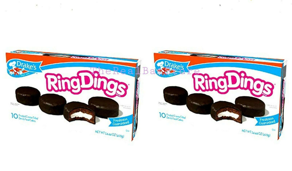 2 Drake's Ringding Snack cake Ten per Box - TheRealBatStore