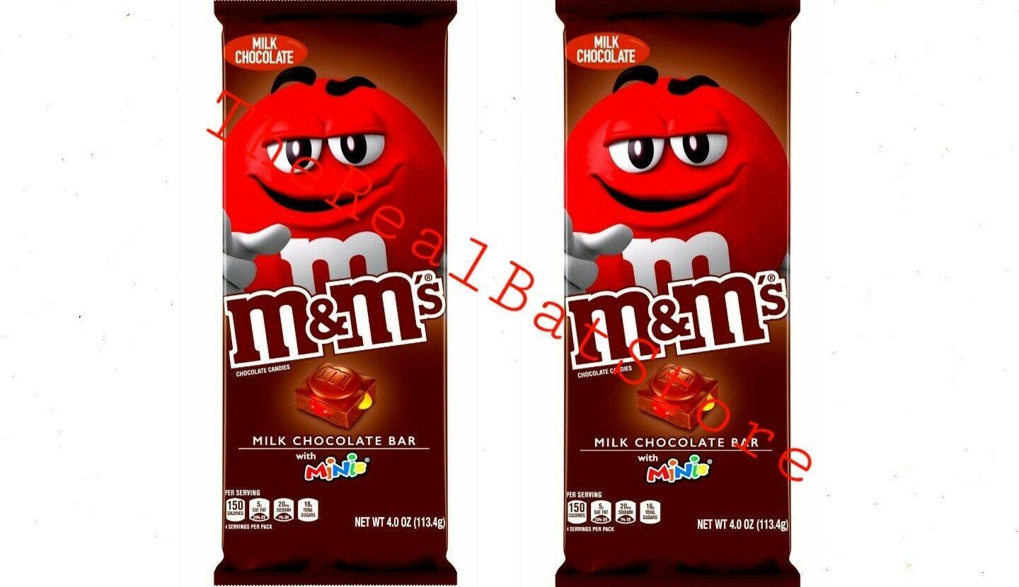 2) M&M'S Milk Chocolate Candy Bar, Chocolate Bar with Minis, 4 Oz –  TheRealBatStore