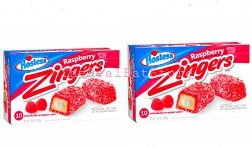 2 Hostess Raspberry Zingers 10 Food Cake Per Box - TheRealBatStore