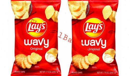 2 Lay's Wavy Potato Chips, Original Flavor, 7.75 oz