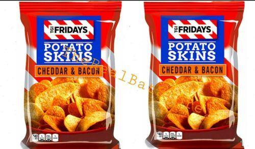 2 T.G.I. Friday's Cheddar & Bacon Potato Skins Snack Chips 4oz - TheRealBatStore