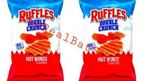 2 Ruffles Double Crunch Hot Wings Flavored Potato Chips 7.7oz - TheRealBatStore