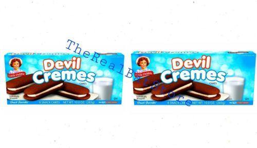 2 Little Debbie Devil Cremes Cakes Six count Box 10.0 oz - TheRealBatStore