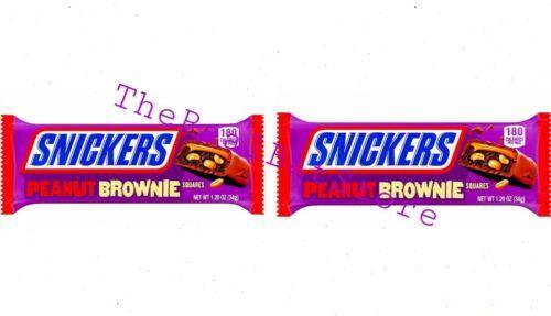 2 Snickers Peanut Brownie Squares Chocolate Candy Bar 1.2 oz - TheRealBatStore