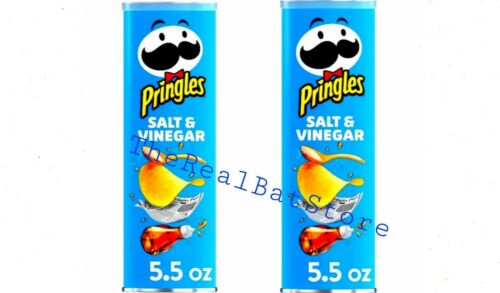 2 Pringles Salt & Vinegar Potato Crisps Chips 5.5oz