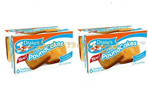 2 Drake's Mini Pound Cake Snacks six Cake per Box - TheRealBatStore