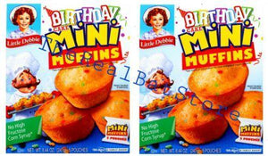 2 Little Debbie Muffins, Birthday Cake, Mini - TheRealBatStore