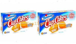 2 Hostess Orange Flavor Cup Cake Eight per Box - TheRealBatStore