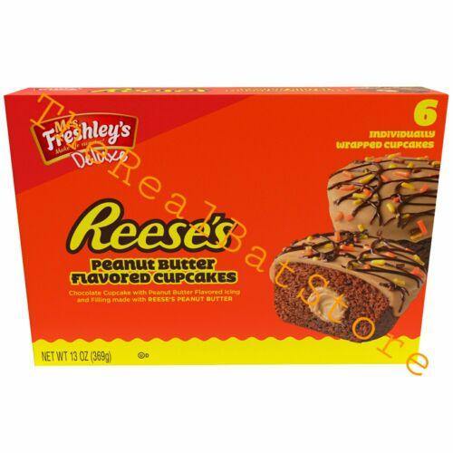 6 Packs Mrs. Freshley's Deluxe Reese's Peanut Butter Cupcakes - TheRealBatStore