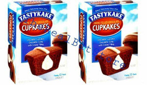 2 Tastykake Creme Filled Chocolate Cupcakes - TheRealBatStore