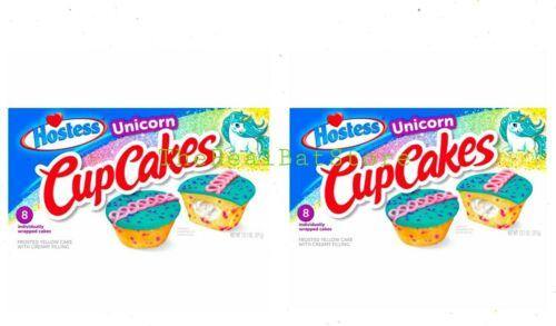 2 Hostess Unicorn Flavor Cup Cake Eight cake per Box - TheRealBatStore