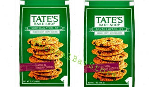 2 Tate's Bake Shop Oatmeal Raisin Cookies, 7oz