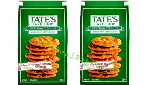 2 Tate's Bake Shop Thin & Crispy Cookies, Walnut Chocolate Chip 7oz