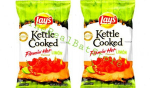 2 Lay's Kettle Cooked Flamin' Hot Limon Flavored Potato Chips