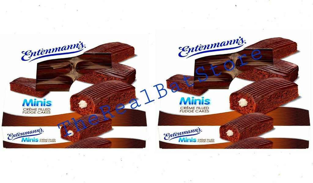 2 Entenmann's Minis Crème Filled Fudge Cakes 8 Individually Wrapped Snack Cakes - TheRealBatStore