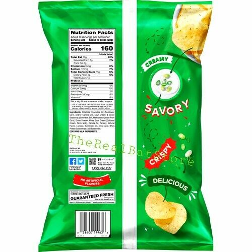 2 Lay's Sour Cream & Onion Flavored Potato Chips 7.75 Oz