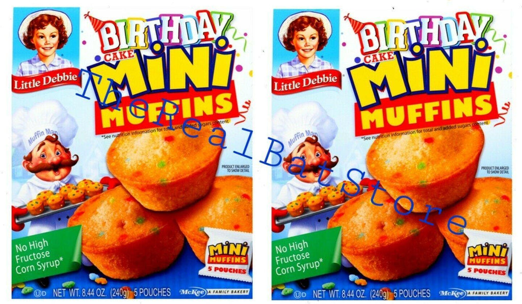 2 Little Debbie Muffins, Birthday Cake, Mini - TheRealBatStore