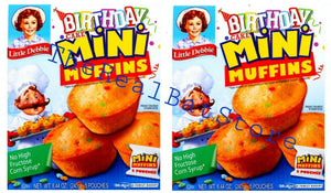 2 Little Debbie Muffins, Birthday Cake, Mini - TheRealBatStore