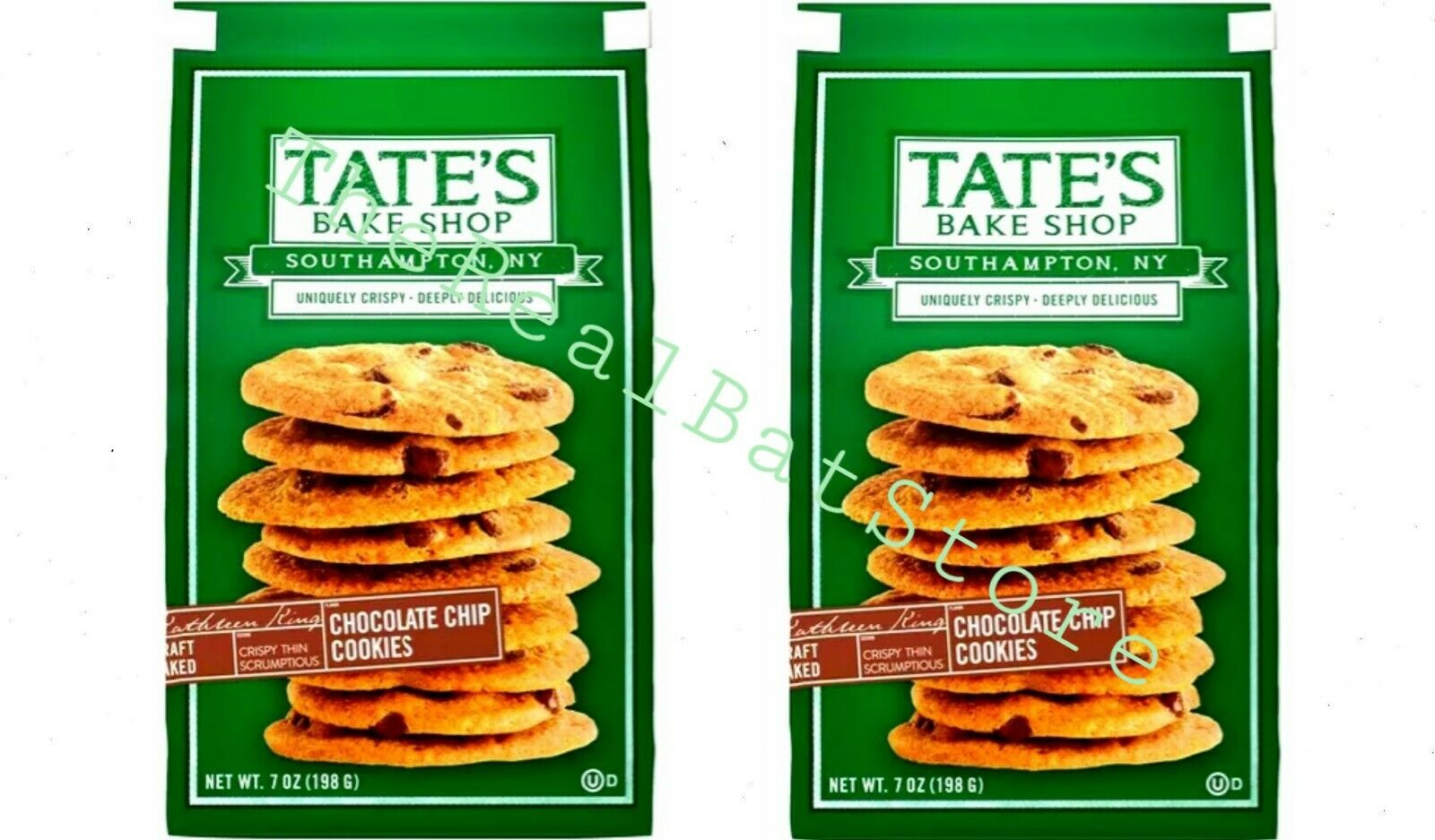 2 Tate's Bake Shop Chocolate Chip Cookies 7oz