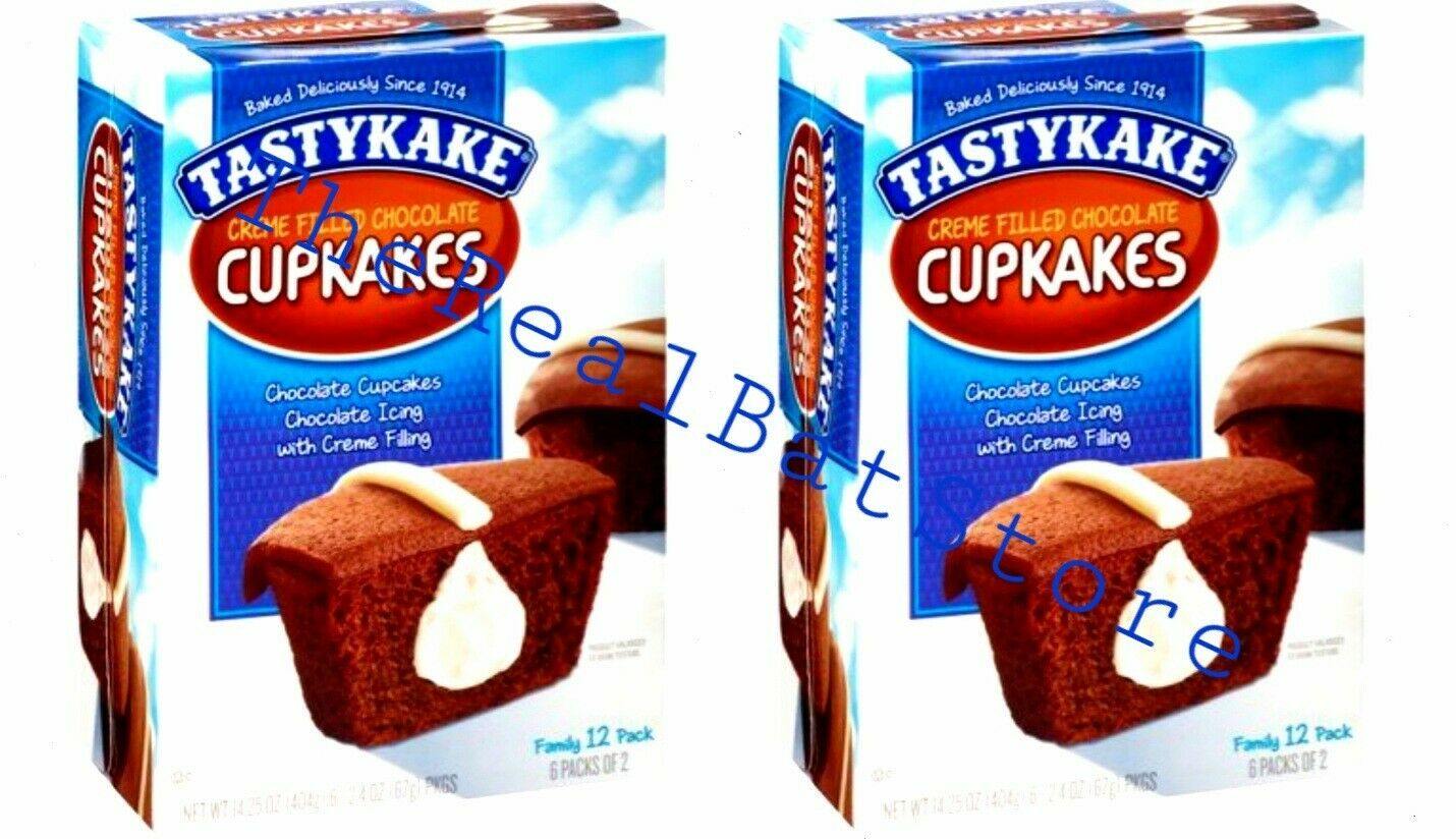 2 Tastykake Creme Filled Chocolate Cupcakes - TheRealBatStore