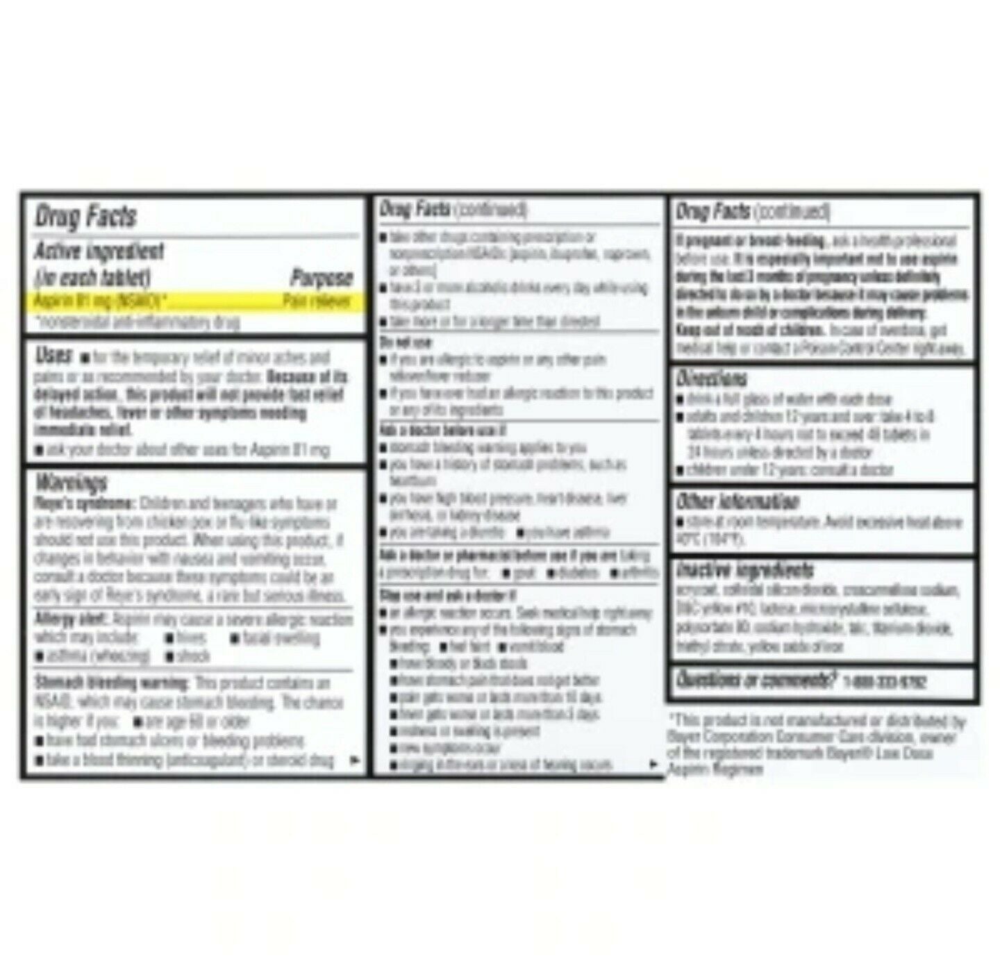 2 Assured 81mg. Enteric-Coated Aspirin 40-ct. Bottles