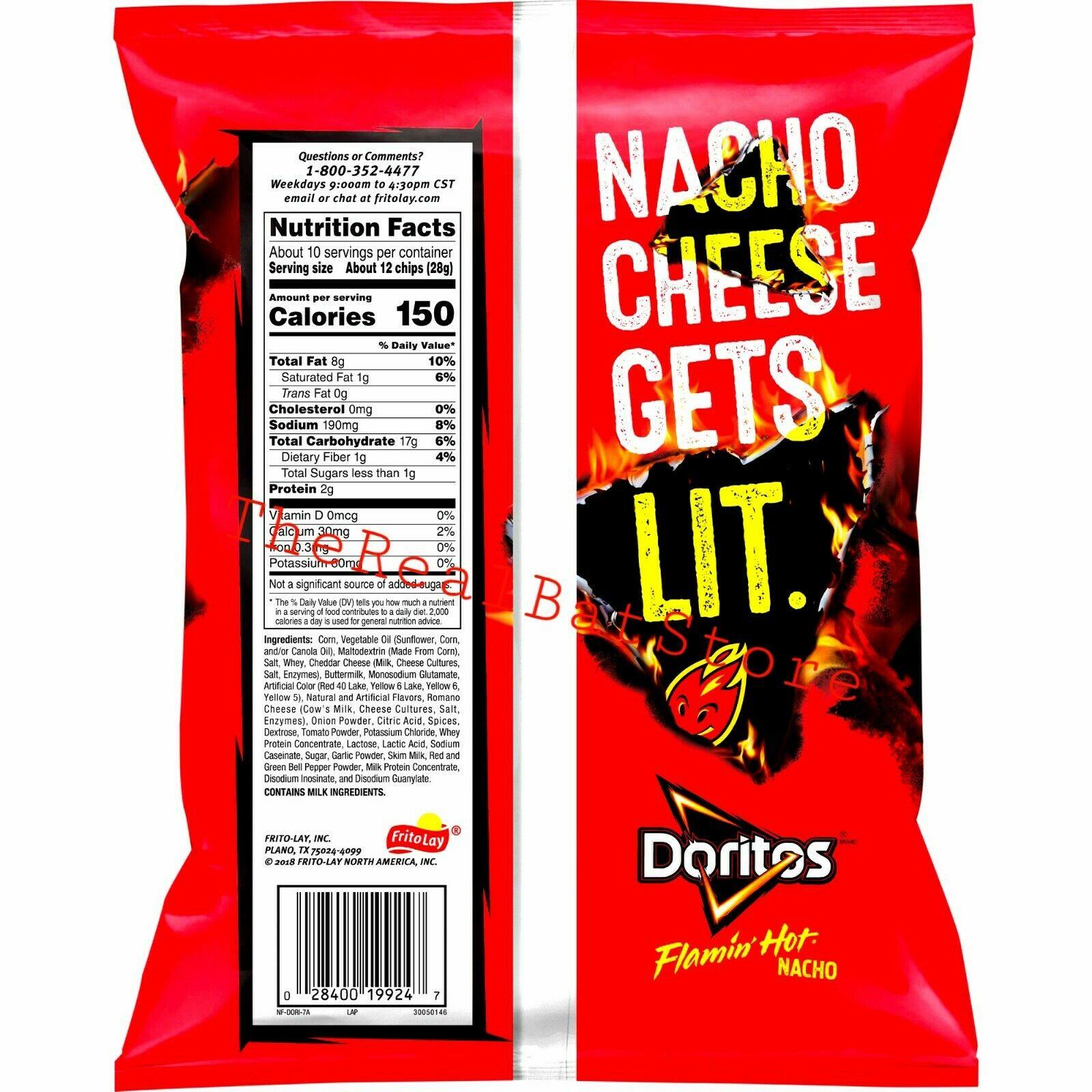 2 Doritos Flamin Hot Nacho tortilla Chips 9.75oz Bag - TheRealBatStore