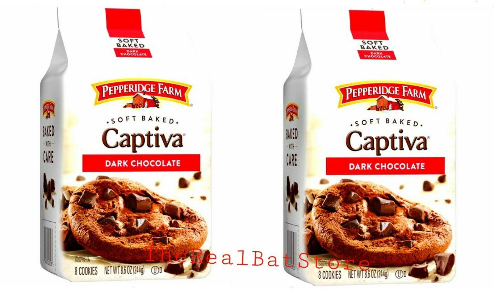 2 Pepperidge Farm Captiva Soft Baked Dark Chocolate Cookies 8.6 oz - TheRealBatStore