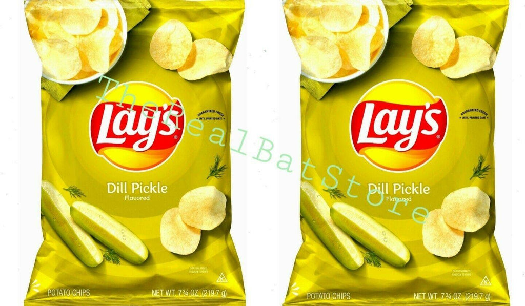 2 Lay's Potato Chips, Dill Pickle Flavor, 7.75 oz - TheRealBatStore