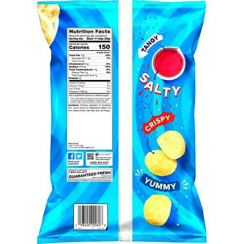 2 Lay's Salt And Vinegar Potato Chips 7.75 Oz