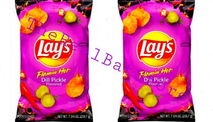 2 Lay's Flamin' Hot Dill Pickle Potato Chips 7.75oz - TheRealBatStore