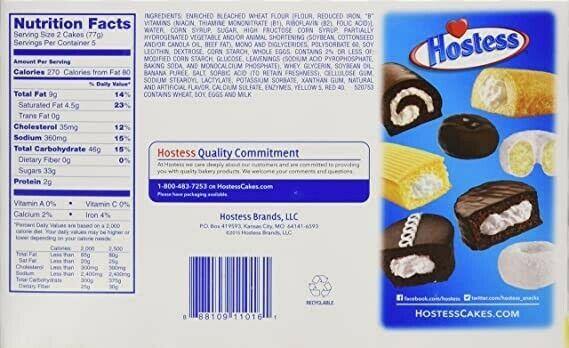 2 Hostess banana Cream snacks cake 10 count - TheRealBatStore