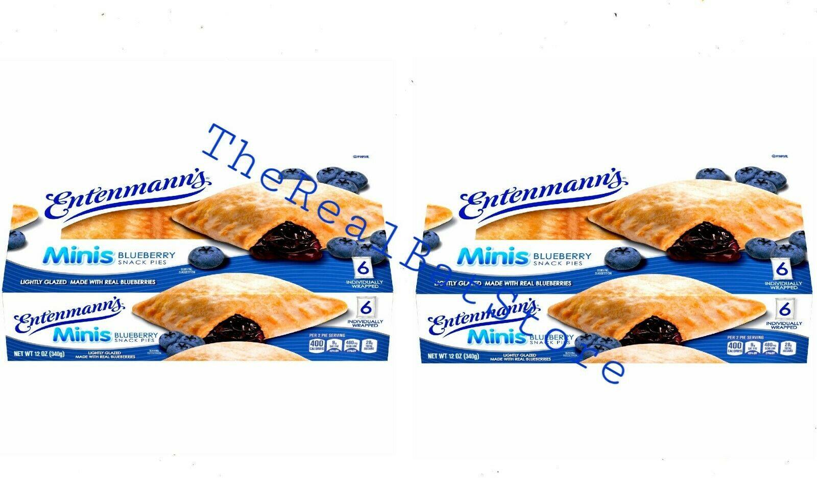 2 Entenmann's Minis Blueberry Snack Pies Real Blueberries, 6 count a Box - TheRealBatStore