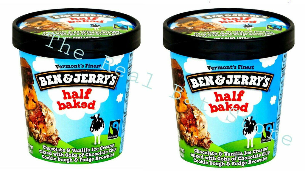 2 pint Ben and Jerry Half Baked Ice Cream Flavor - TheRealBatStore