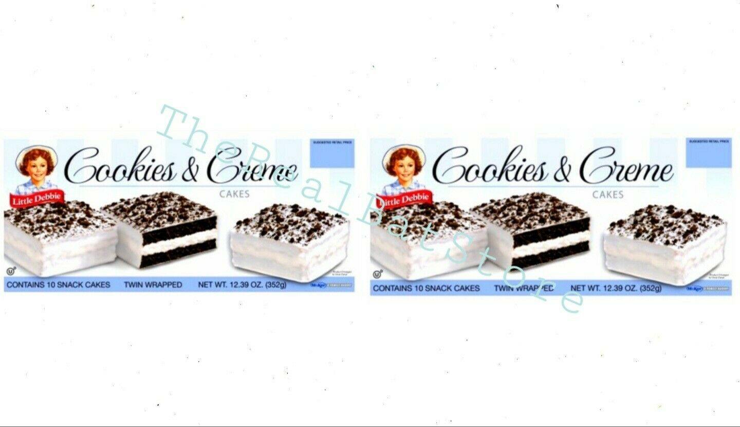 2 Little Debbie Cookies and Creme Cakes Snack Cakes 10 per Box 12.39 oz - TheRealBatStore