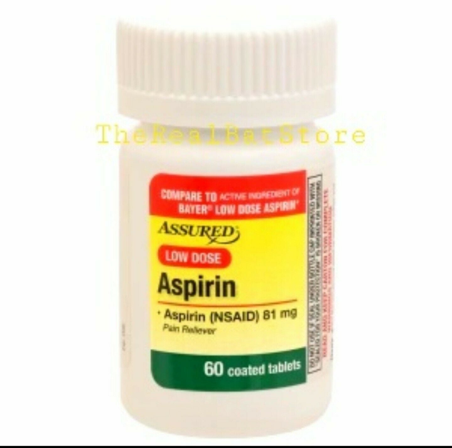 2 Assured 81mg. Enteric-Coated Aspirin 40-ct. Bottles