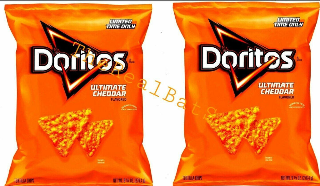 2 Doritos Ultimate Cheddar Flavored Tortilla Chips 9.75 oz Bag - TheRealBatStore