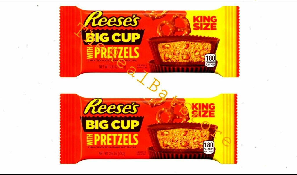 2 Reese's Big Cup with Pretzels Milk Chocolate & Peanut Butter King Size Candy - TheRealBatStore