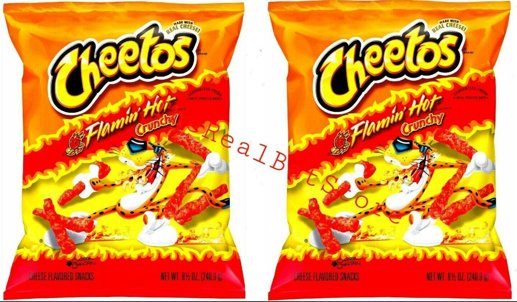 2 Cheetos Crunchy Flamin' Hot Cheese Flavored Snacks 8.5 - TheRealBatStore