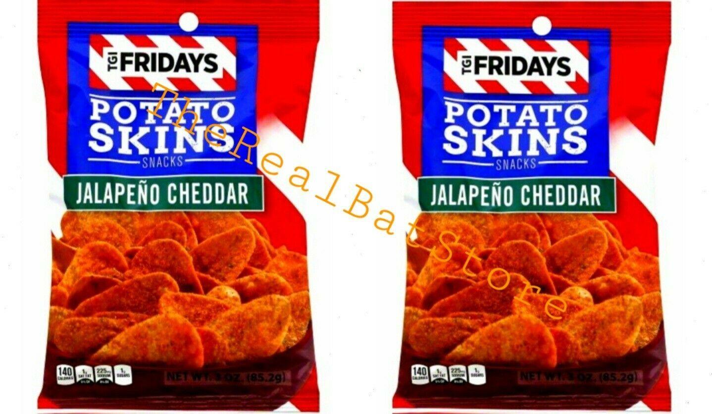 2 T.G.I. Friday Potato Skins Snack Chips Jalapeno Cheddar 4.5 Ounces - TheRealBatStore