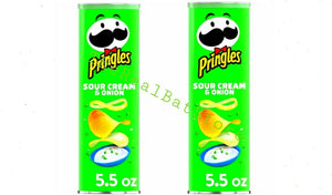 2 Pringles Sour Cream & Onion Potato Crisps Chips 5.5oz