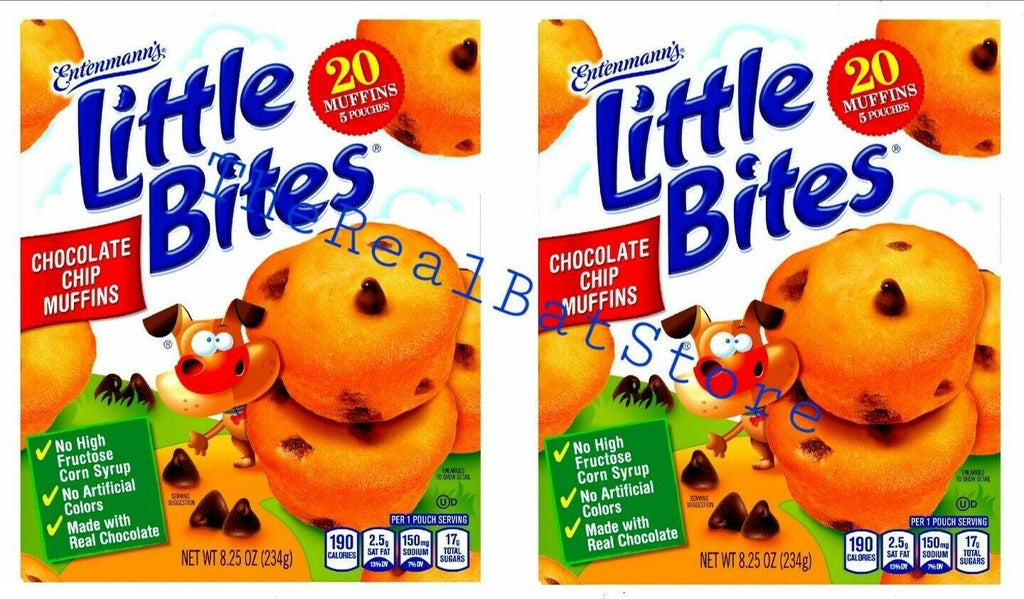 2 Entenmann’s Little Bites Chocolate Chip Muffins, 5 Pouches per Box - TheRealBatStore