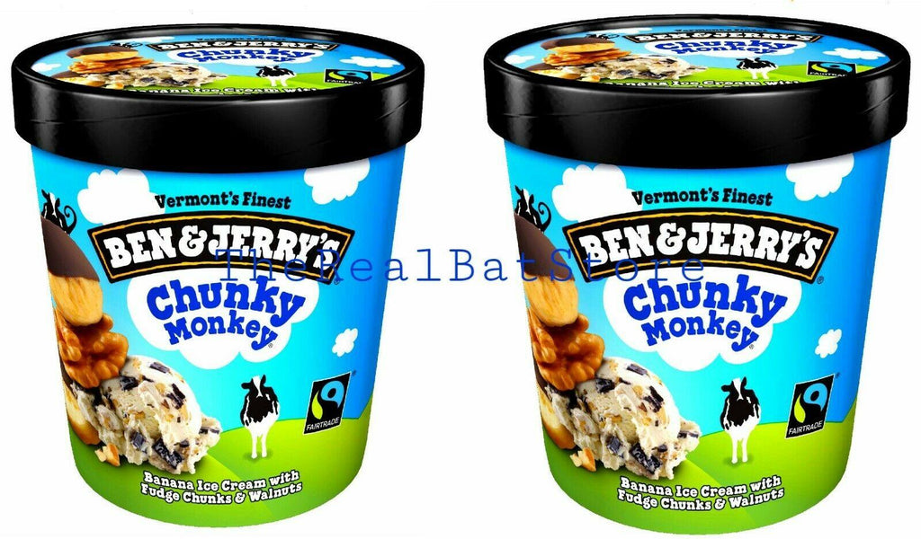 2 Ben & Jerry's Chunky Monkey Ice Cream 16 oz - TheRealBatStore