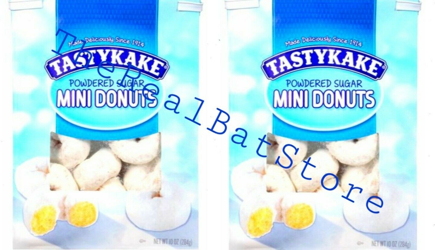 2 Tastykake Powdered Sugar Mini Donuts 10oz