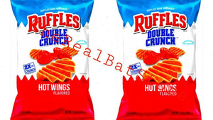 2 Ruffles Double Crunch Hot Wings Flavored Potato Chips 7.7oz - TheRealBatStore