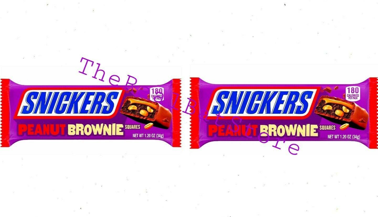 2 Snickers Peanut Brownie Squares Chocolate Candy Bar 1.2 oz - TheRealBatStore