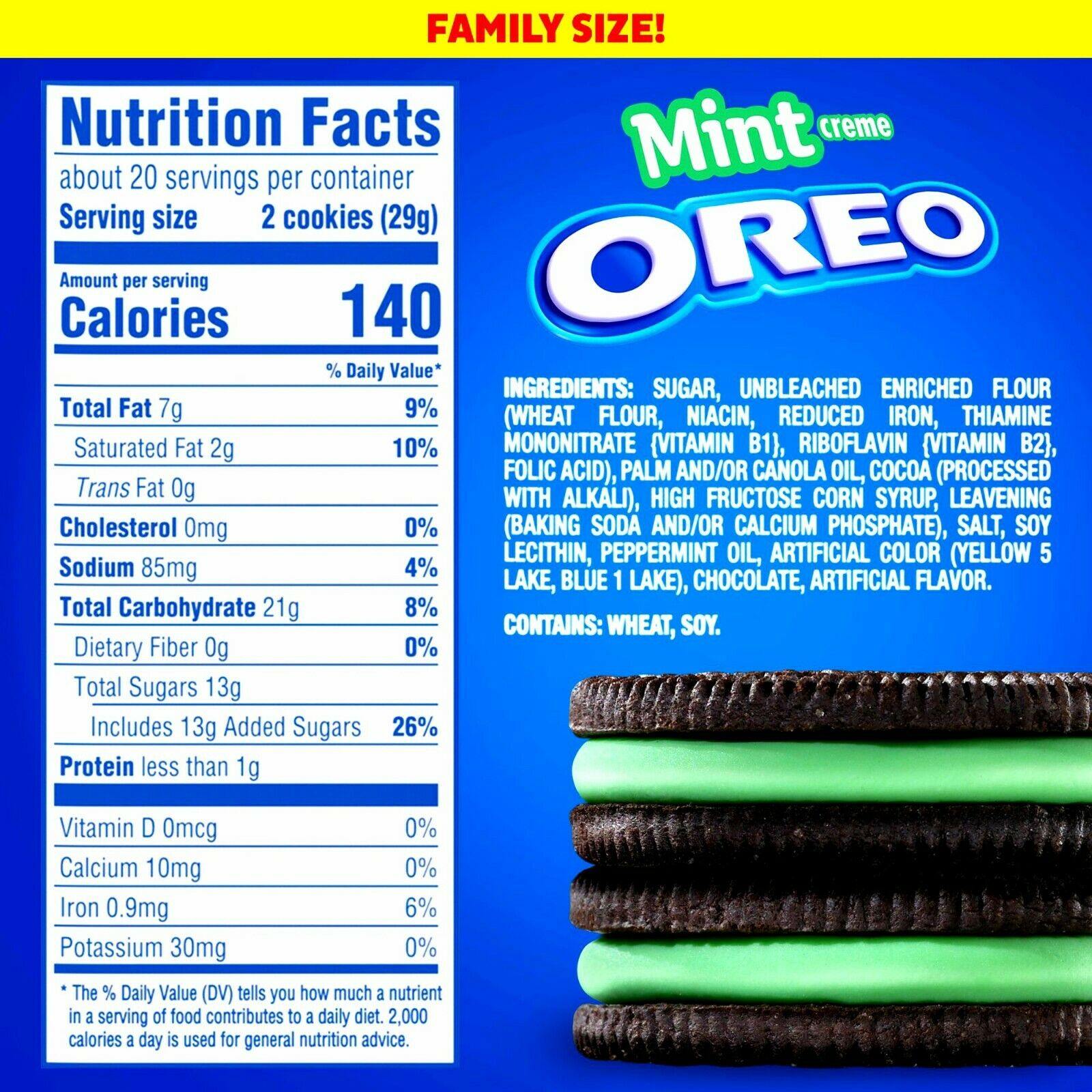 2 OREO Mint Flavored Creme Chocolate Sandwich Cookies Family Size 20 oz - TheRealBatStore