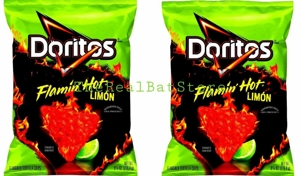 2 Doritos Flamin Hot Limon Flavored Tortilla Chips 9.75 oz Bag - TheRealBatStore