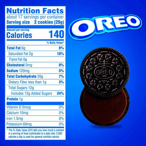 2 OREO Dark Chocolate Crème Chocolate Sandwich Cookies  Family Size... - TheRealBatStore