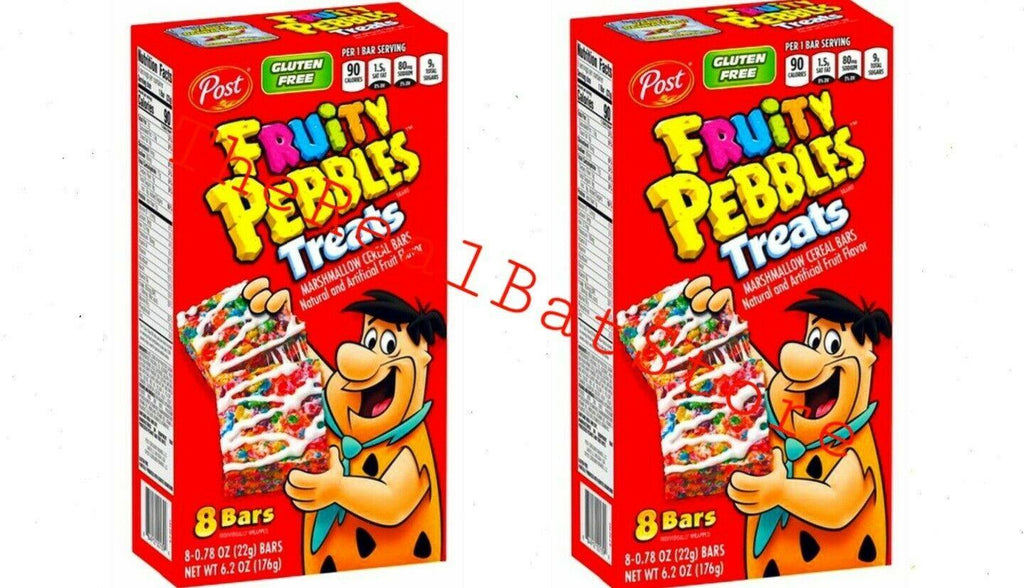 2 Post Fruity Pebbles Treats Marshmallow Cereal Bars Boxes - TheRealBatStore