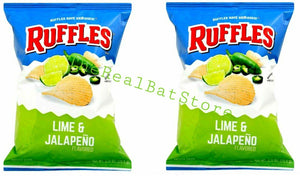 2 Ruffles Lime & Jalapeno Flavored Potato Chips 8.5 oz Bag size - TheRealBatStore